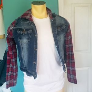 Womens jean and plaid jacket